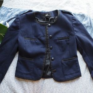 H&M Navy Blazer Military-style